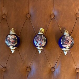 The Bradford Exchange Blue and Gold Holiday Ornaments